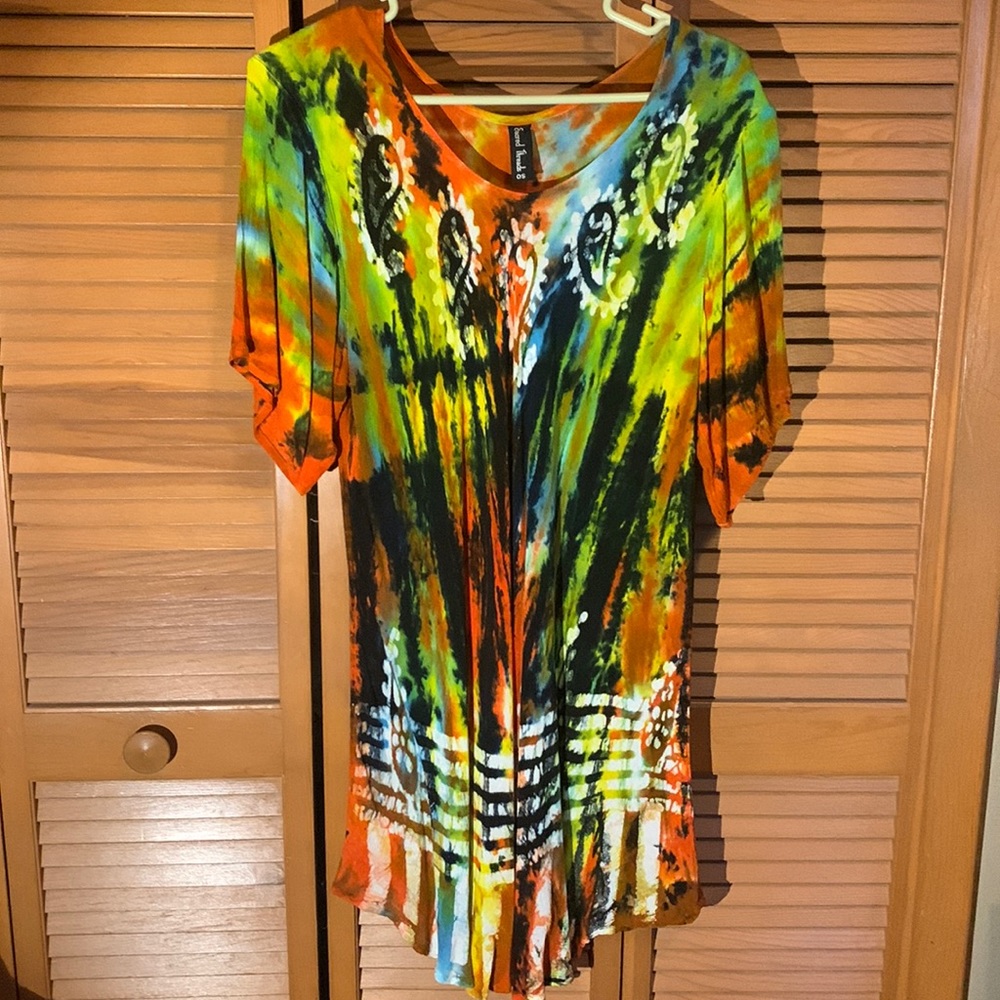 Colorful Gauze Dress - Picture 1 of 9